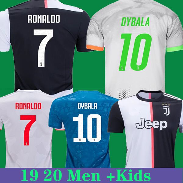 cristiano ronaldo soccer jersey juventus jersey 4th dybala buffon mandzukic de ligt thailand 19 20 football shirt kit kids soccer uniform, Black;yellow